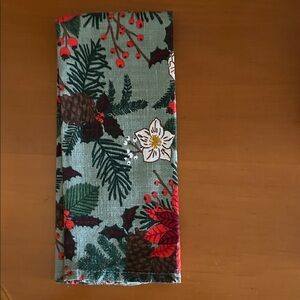 Festive Green and Red Holiday towel